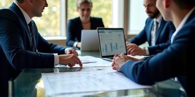 Image showing business professionals discussing corporate finance.